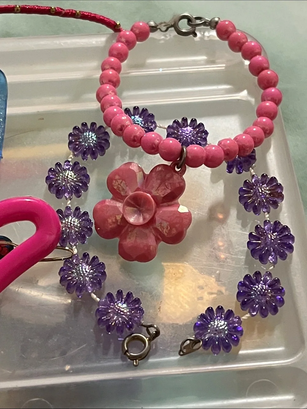 Vintage Kids Hair Accessories Set - Pink, Yellow, Blue, Purple, Teal